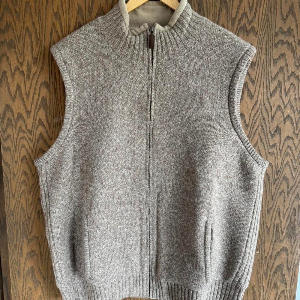 Men's‎ Pendleton Tan Wool Zip Up Sweater Vest L